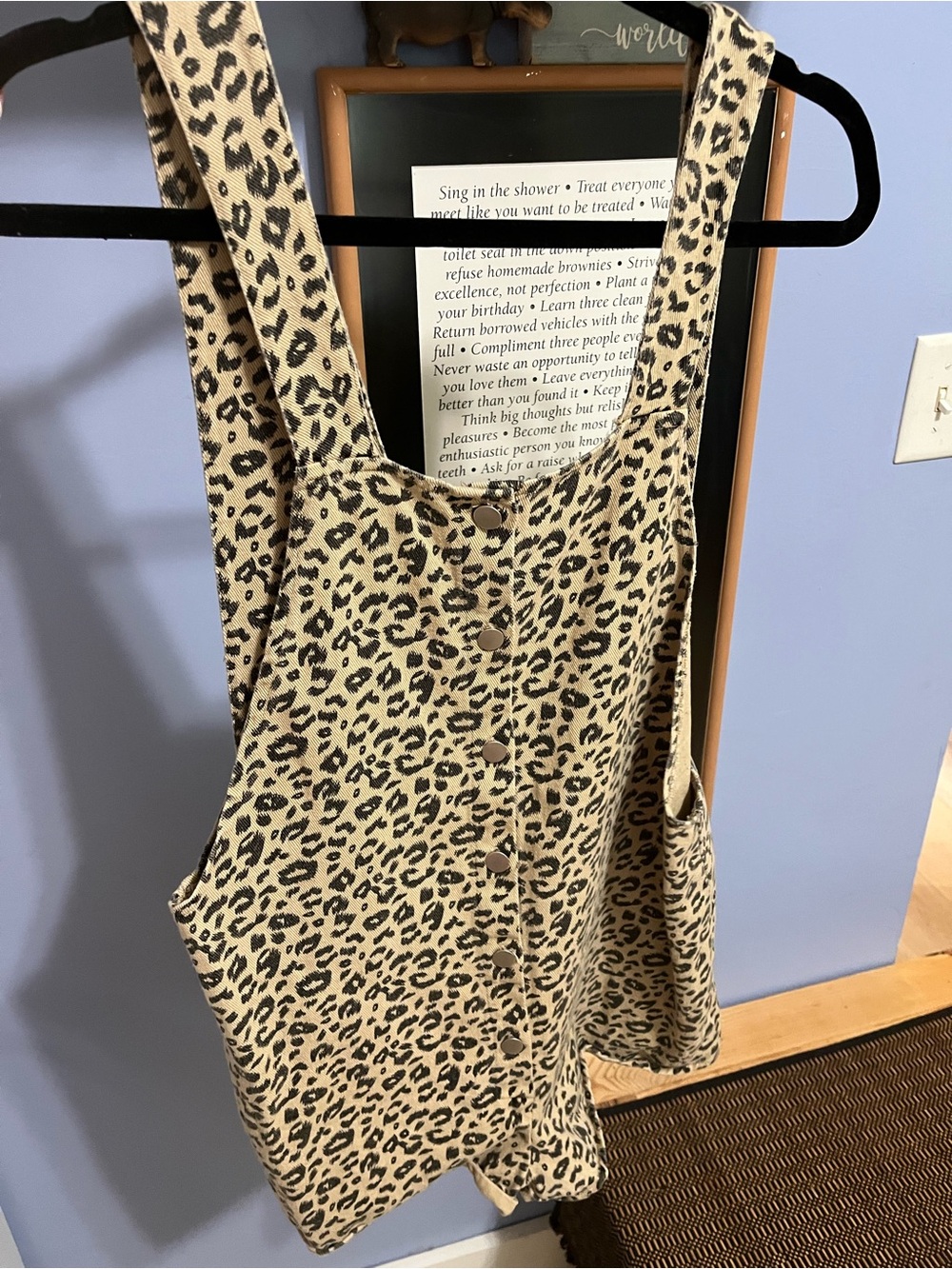 Blue Blush Leopard Print Tunic - Beige & Black